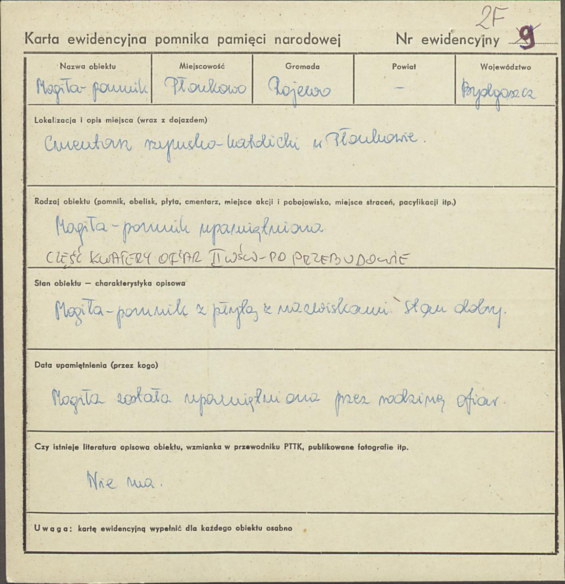 karta ewidencyjna, skan nr 6