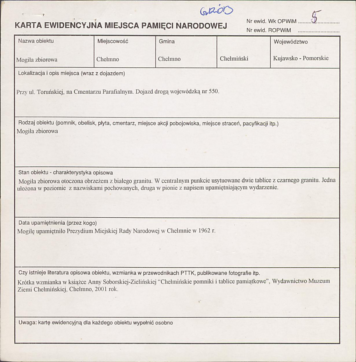 karta ewidencyjna, skan nr 3