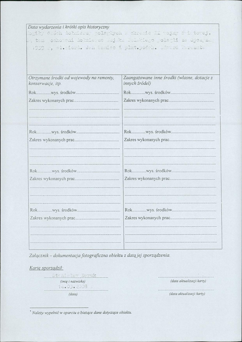 karta ewidencyjna, skan nr 2