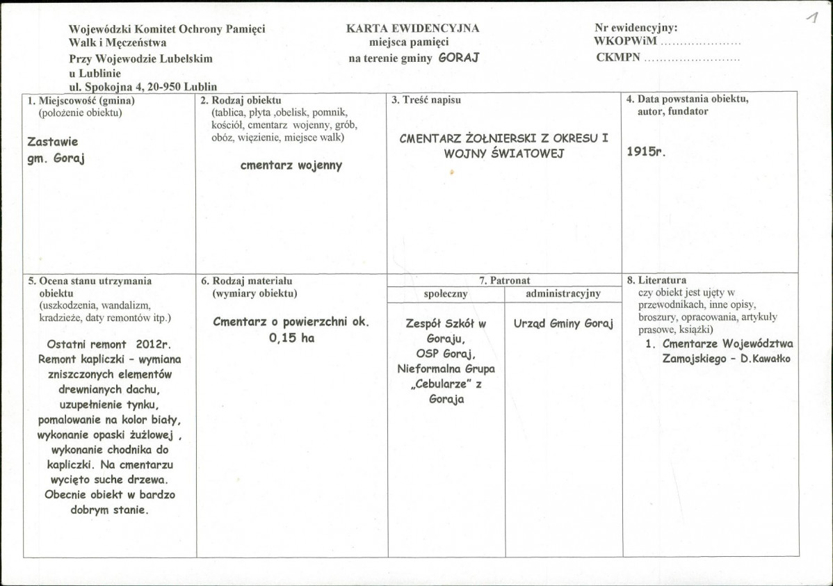karta ewidencyjna, skan nr 1
