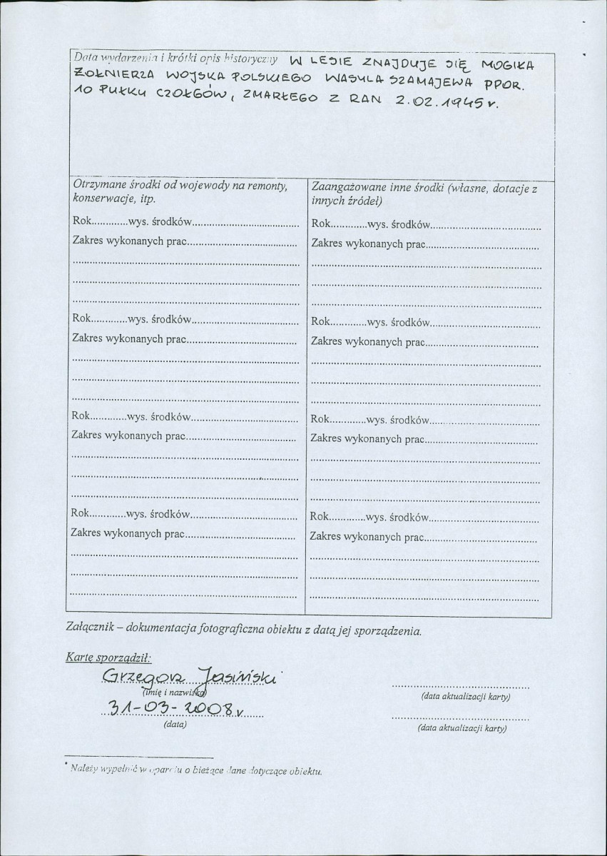 karta ewidencyjna, skan nr 4