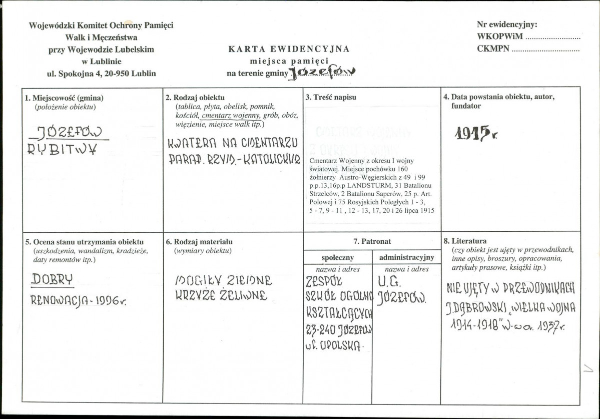 karta ewidencyjna, skan nr 1