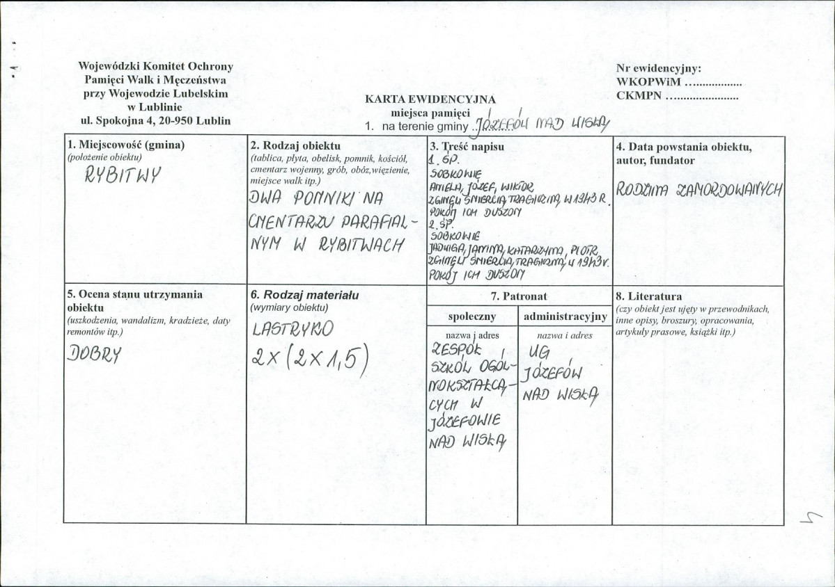 karta ewidencyjna, skan nr 1