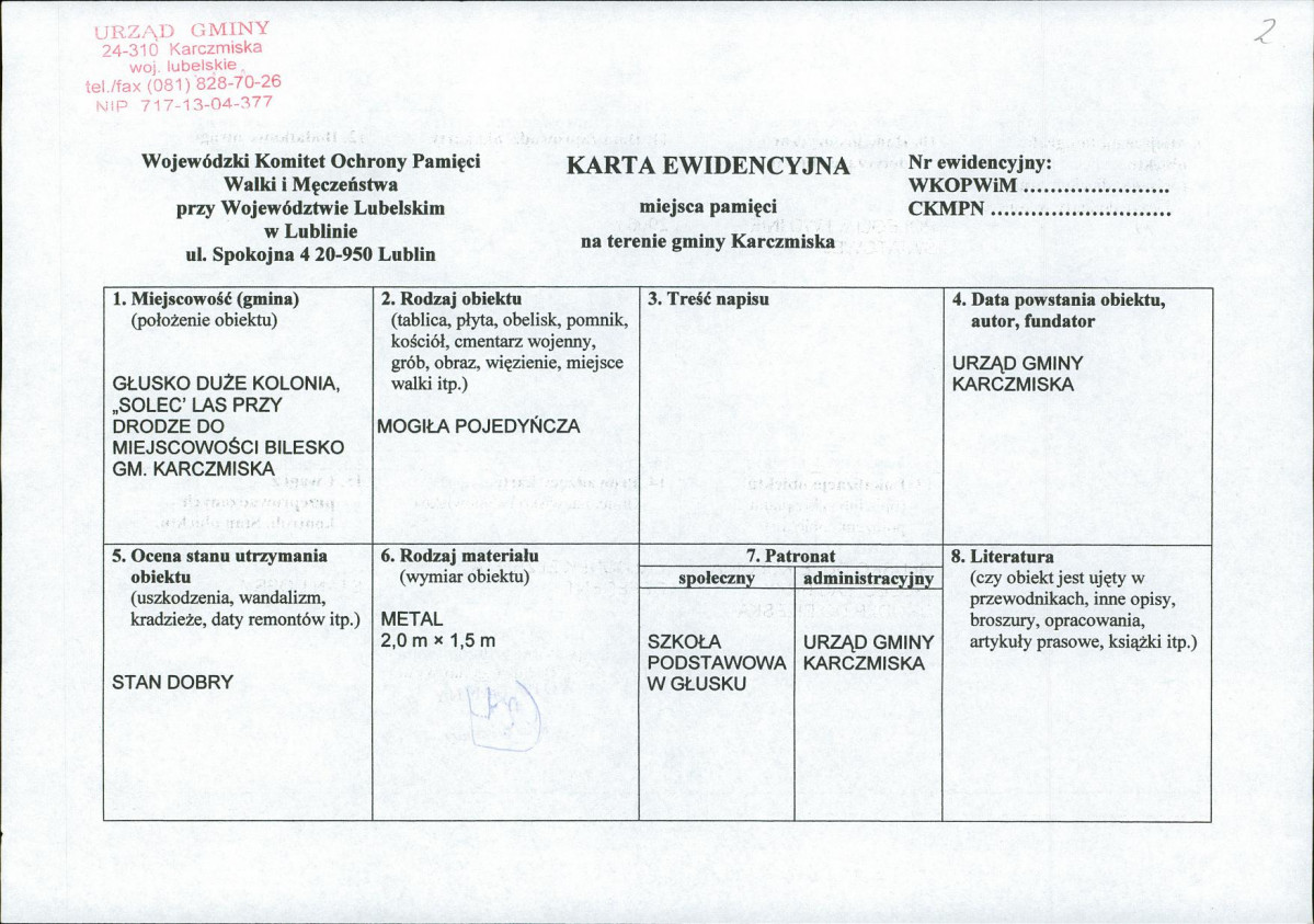 karta ewidencyjna, skan nr 1