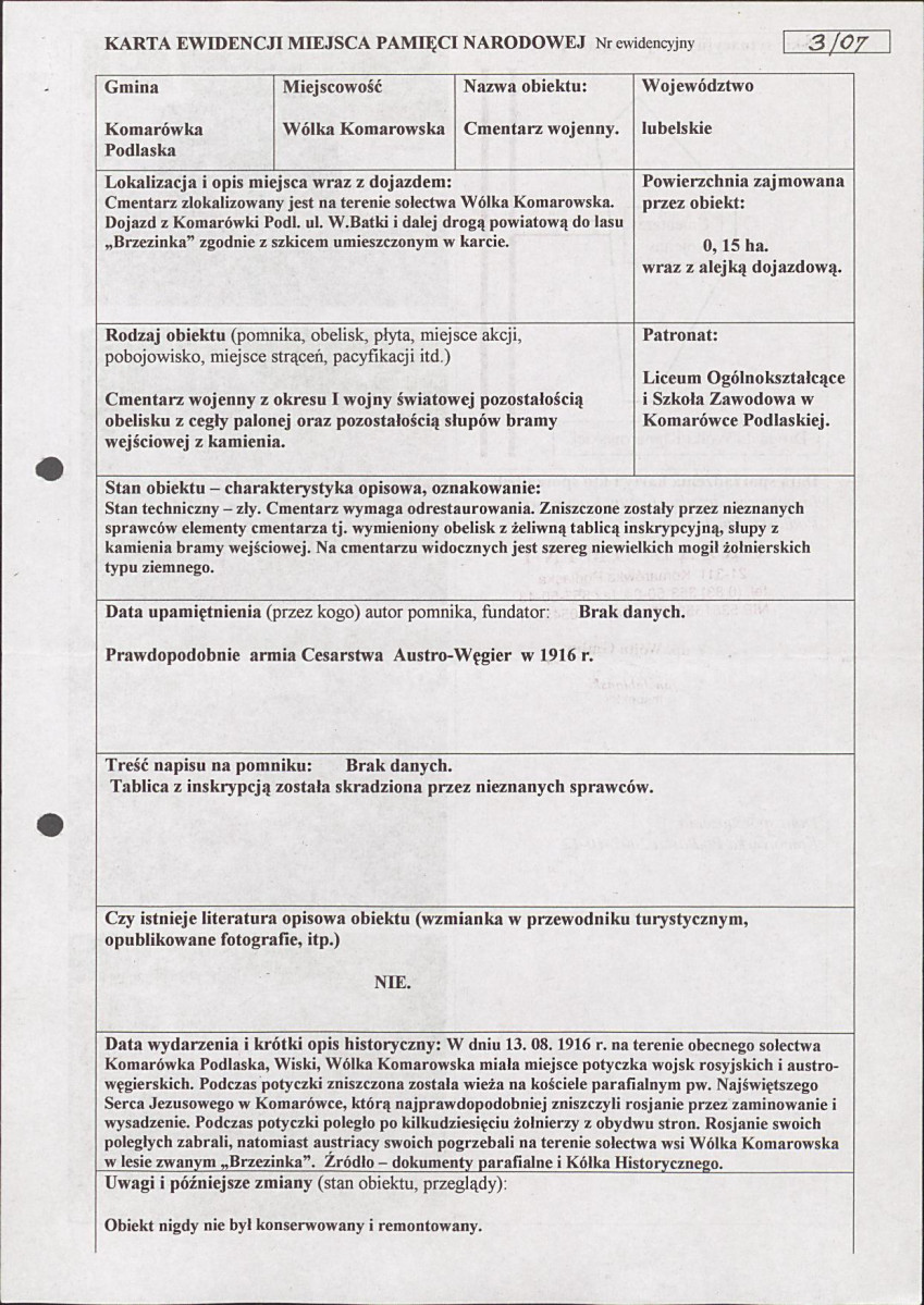 karta ewidencyjna, skan nr 1