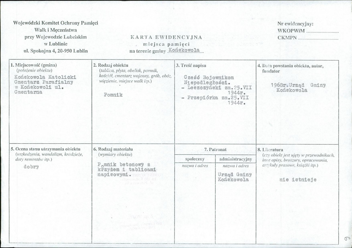 kewd - karta ewidencyjna, skan nr 1