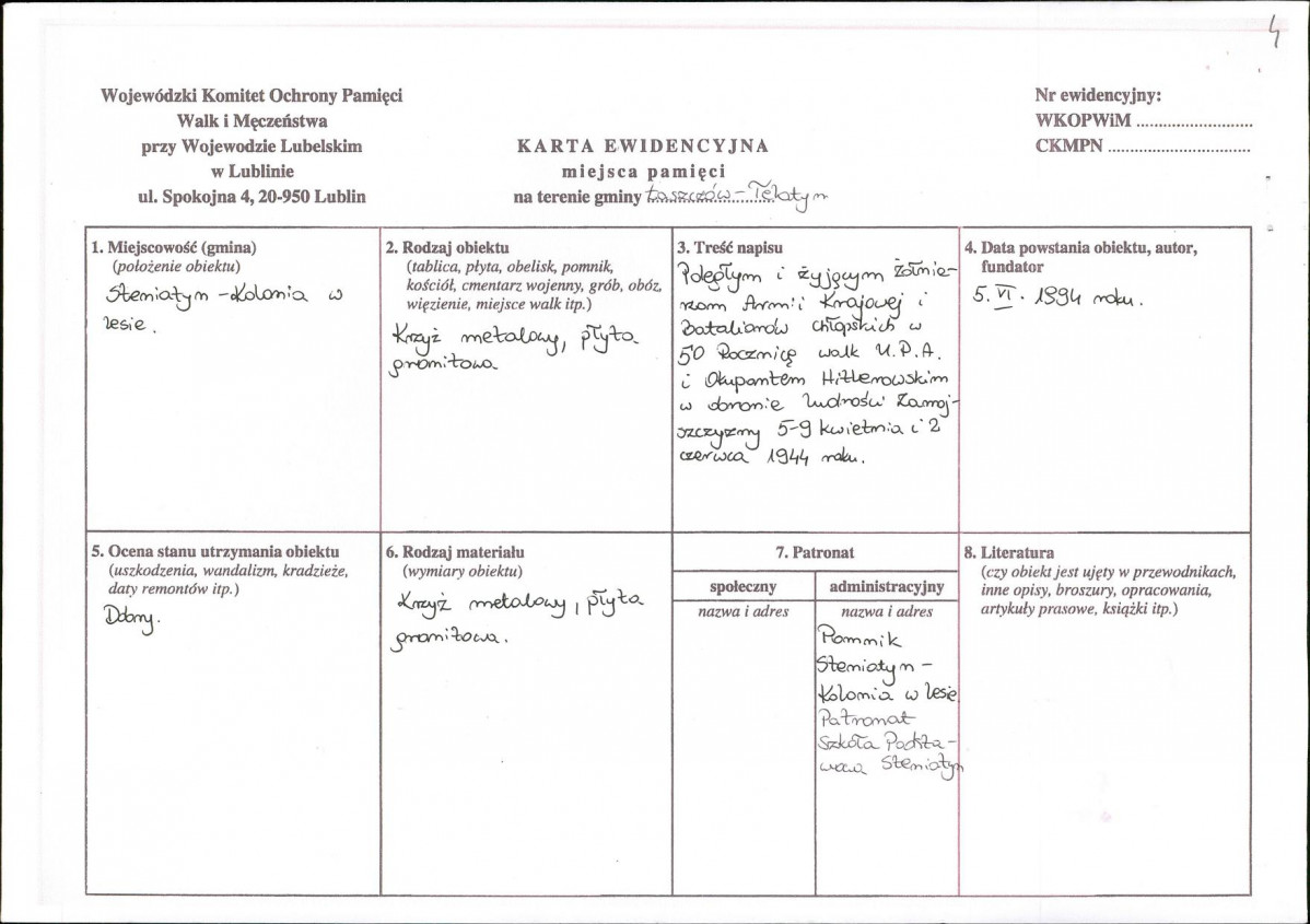 karta ewidencyjna, skan nr 1