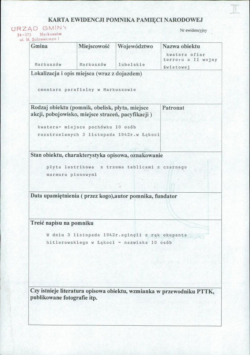 karta ewidencyjna, skan nr 1