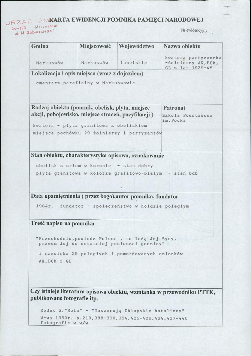 karta ewidencyjna, skan nr 1