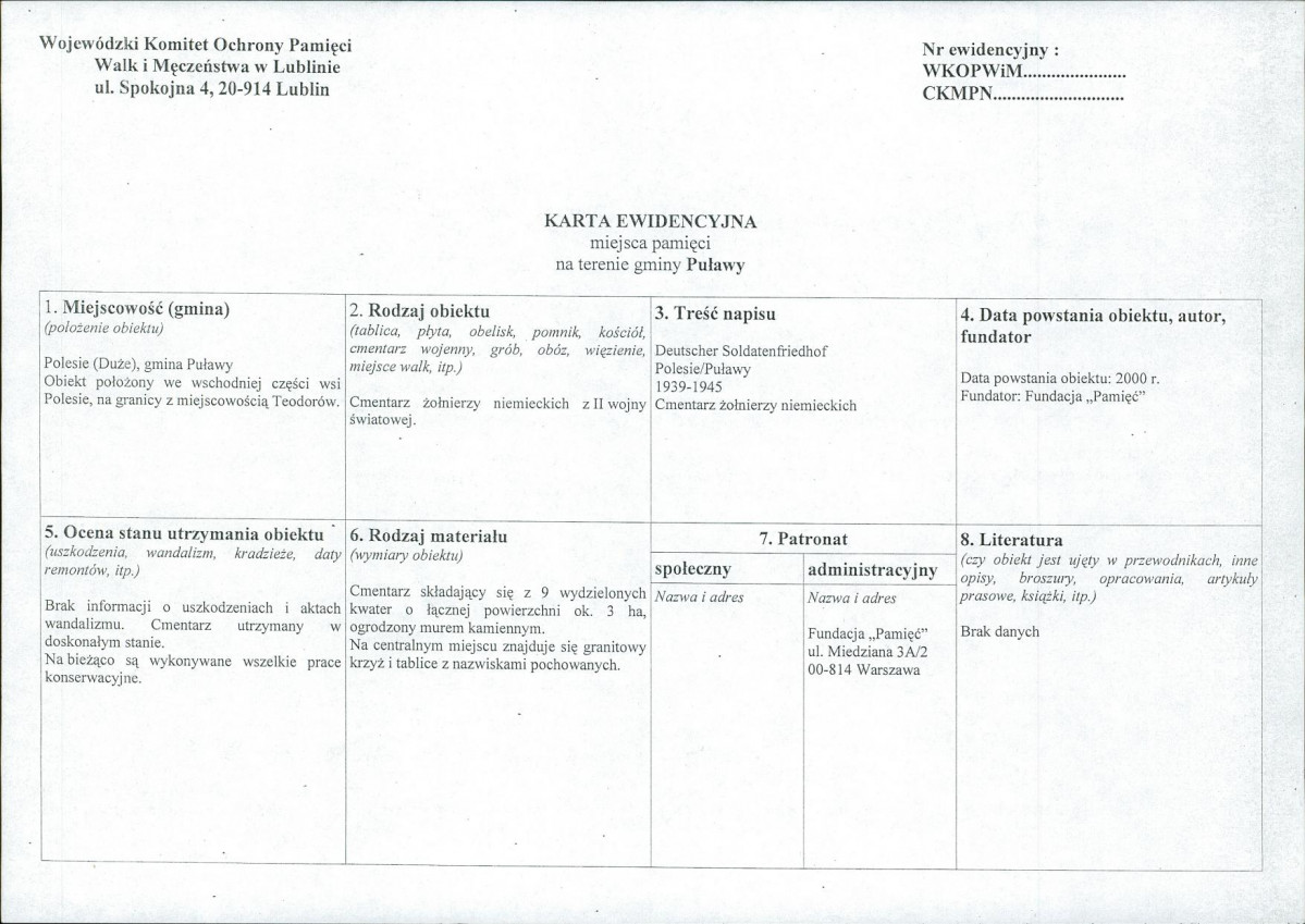 karta ewidencyjna, skan nr 1
