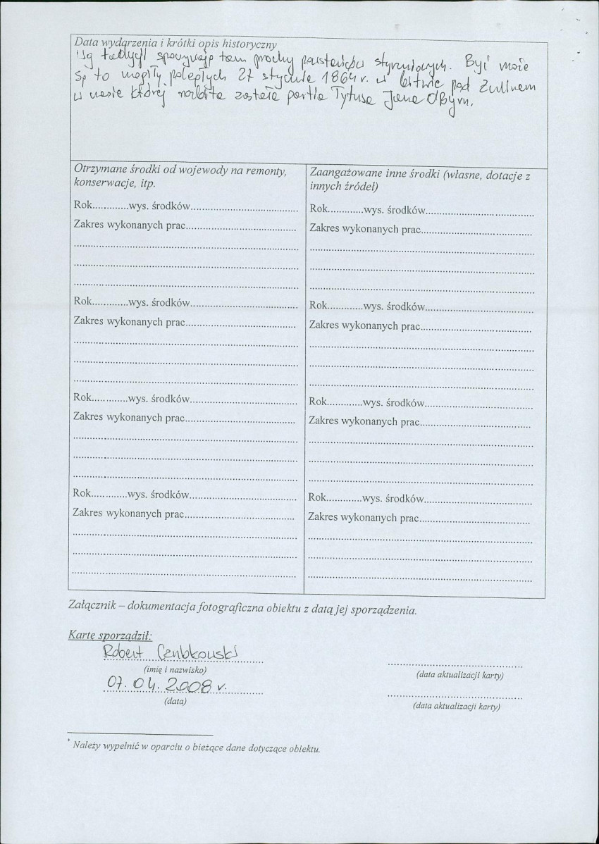 karta ewidencyjna, skan nr 2