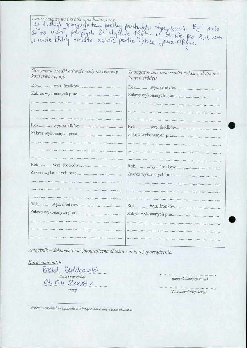 karta ewidencyjna, skan nr 5