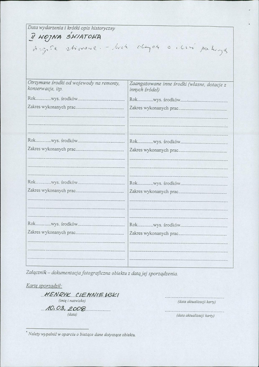 karta ewidencyjna, skan nr 2