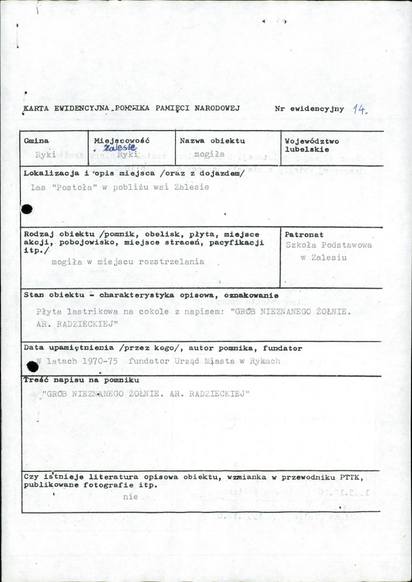 karta ewidencyjna, skan nr 1