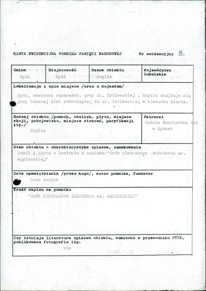 karta ewidencyjna, skan nr 1