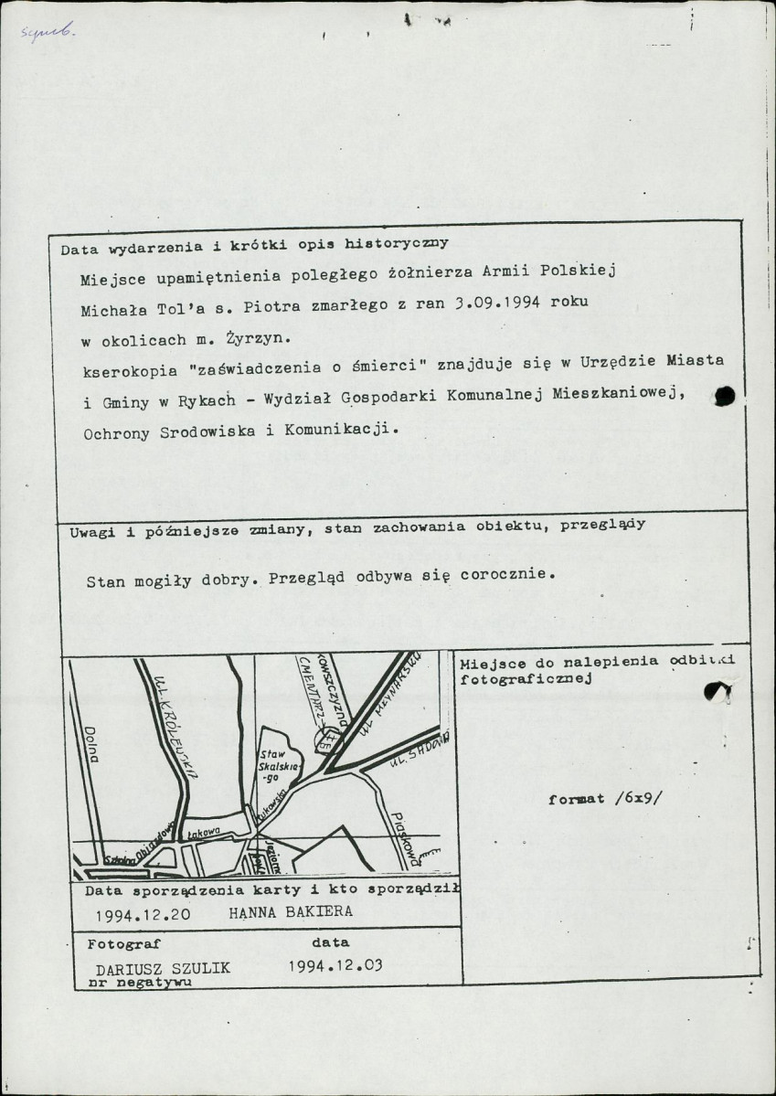 karta ewidencyjna, skan nr 2