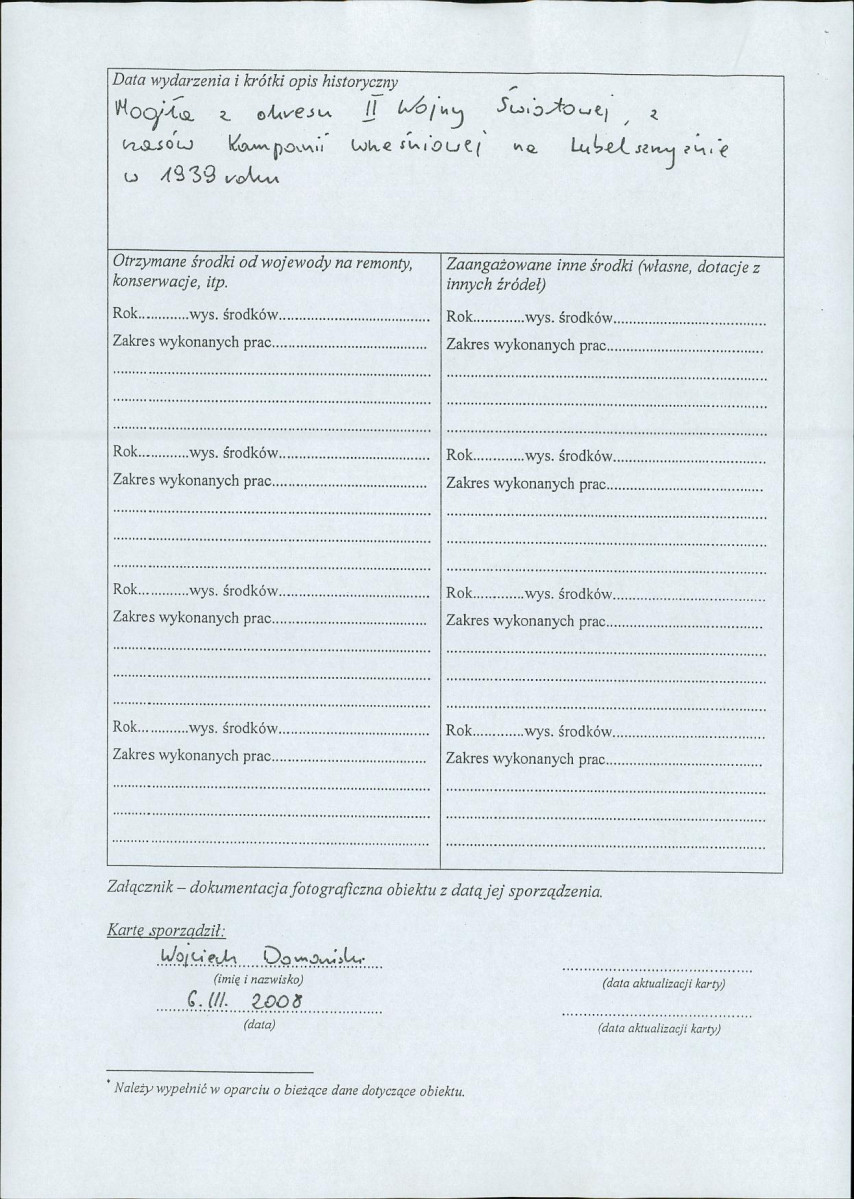 karta ewidencyjna, skan nr 2