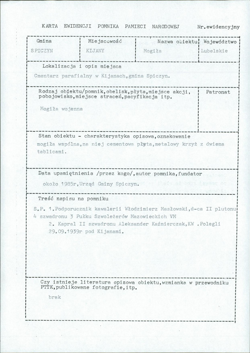karta ewidencyjna, skan nr 1