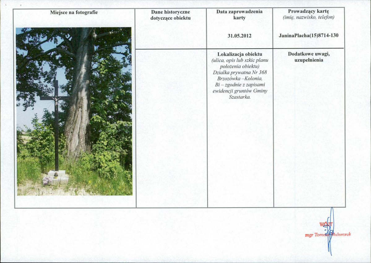 karta ewidencyjna, skan nr 2