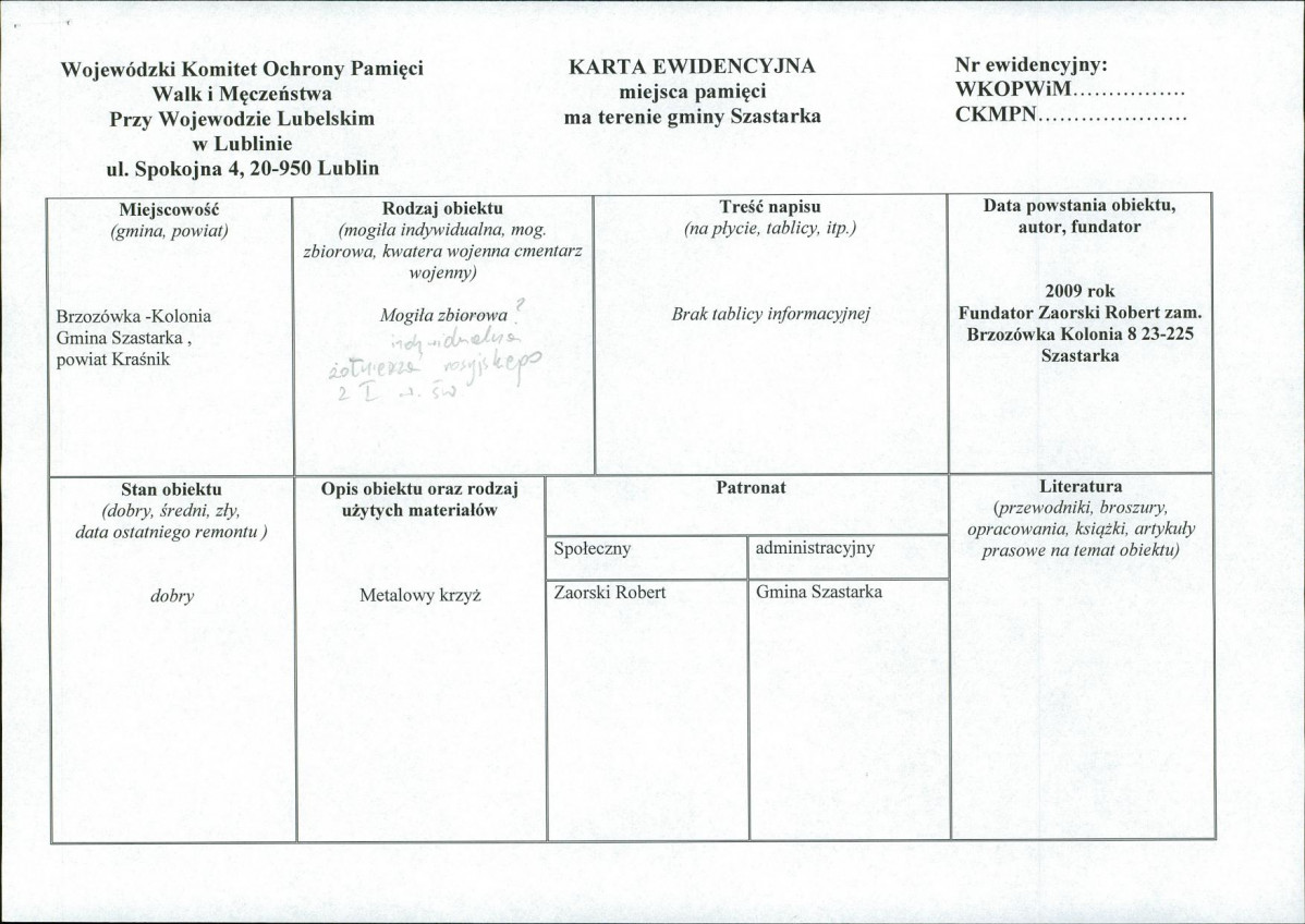 karta ewidencyjna, skan nr 1
