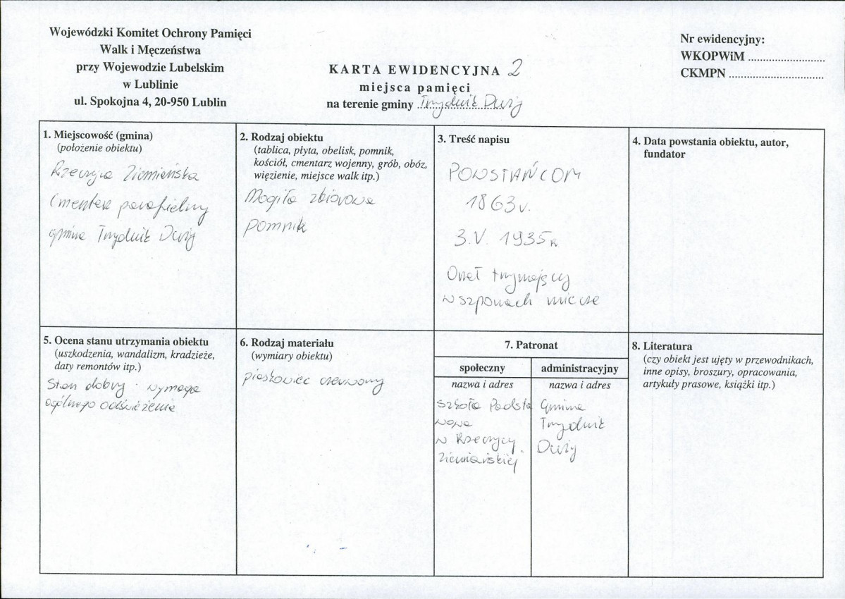 karta ewidencyjna, skan nr 1