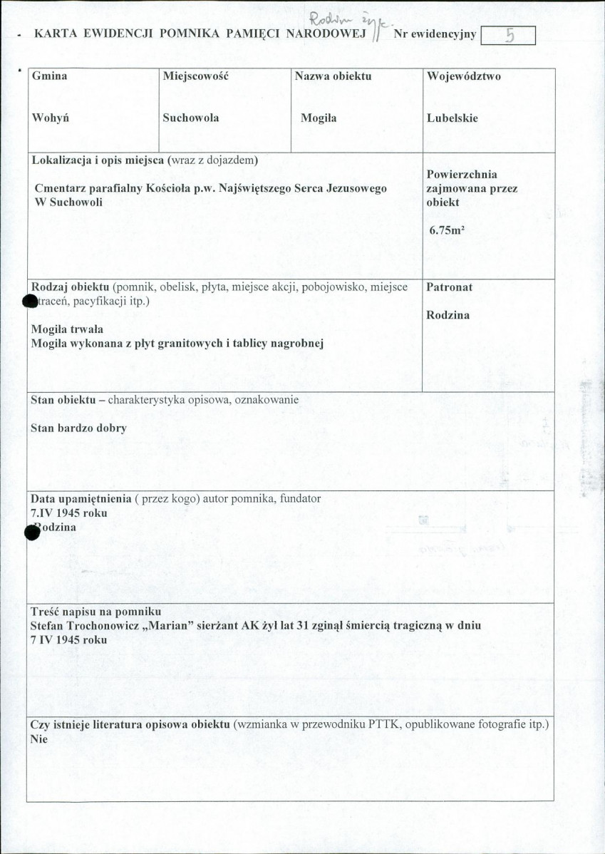 karta ewidencyjna, skan nr 1