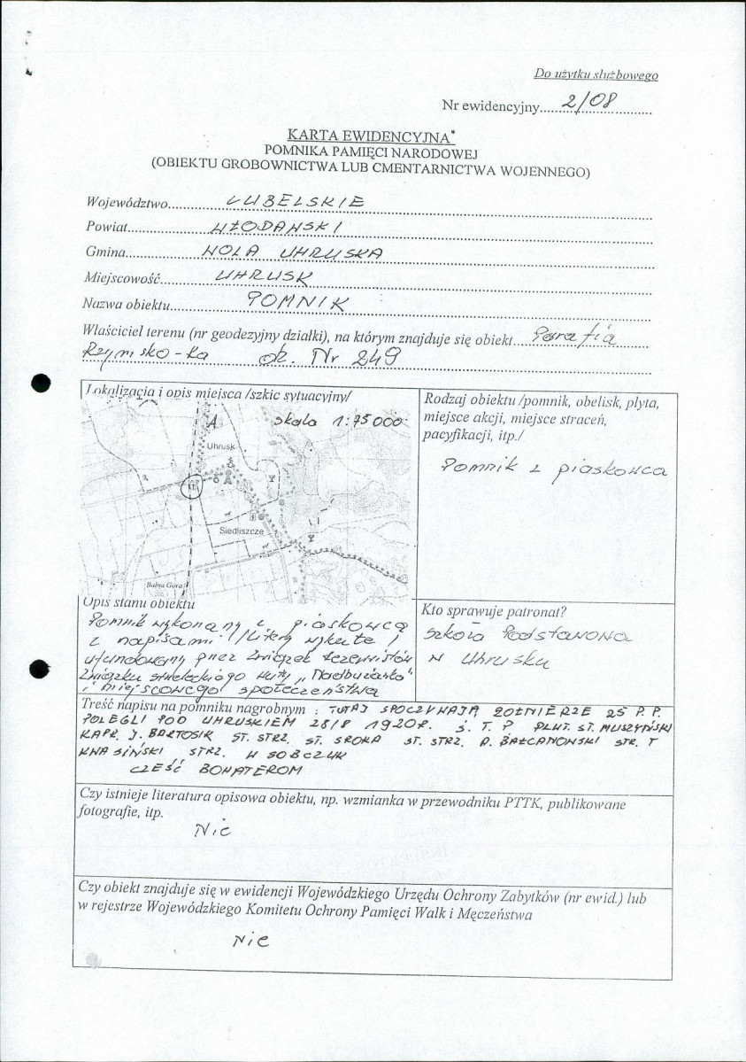 karta ewidencyjna, skan nr 1