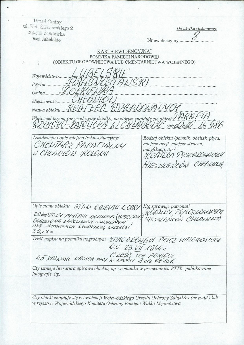 karta ewidencyjna, skan nr 1