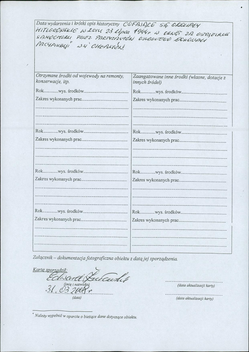 karta ewidencyjna, skan nr 2