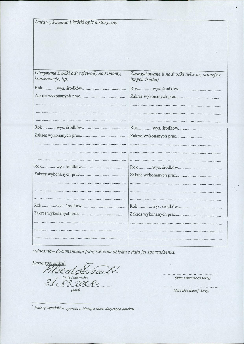 karta ewidencyjna, skan nr 2
