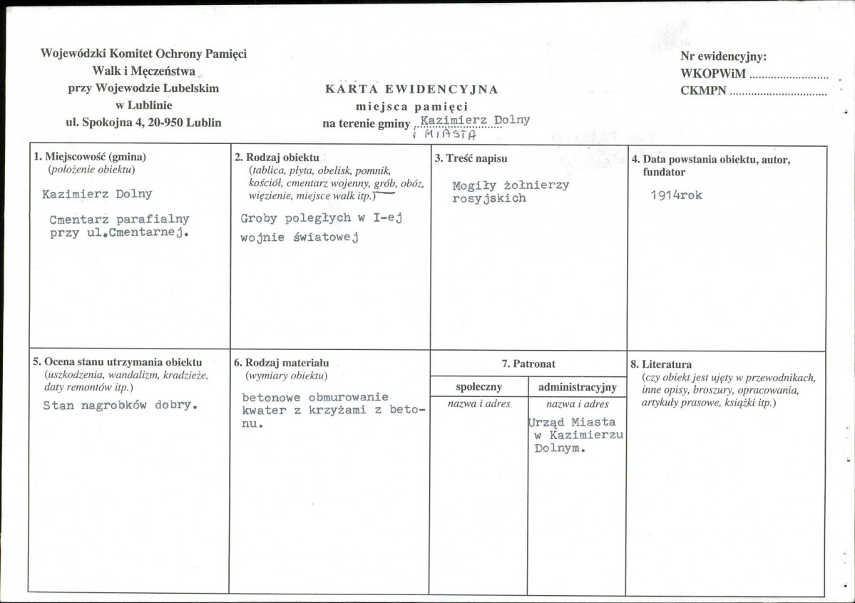 karta ewidencyjna, skan nr 1