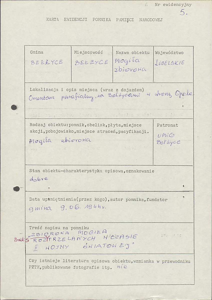 karta ewidencyjna, skan nr 1