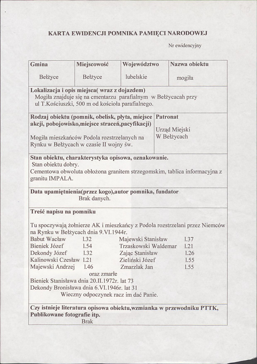karta ewidencyjna, skan nr 1