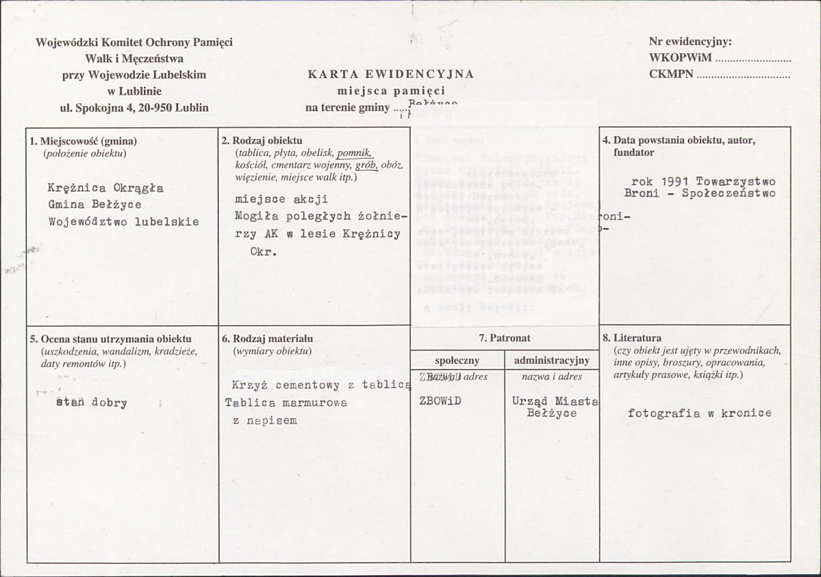 karta ewidencyjna, skan nr 2