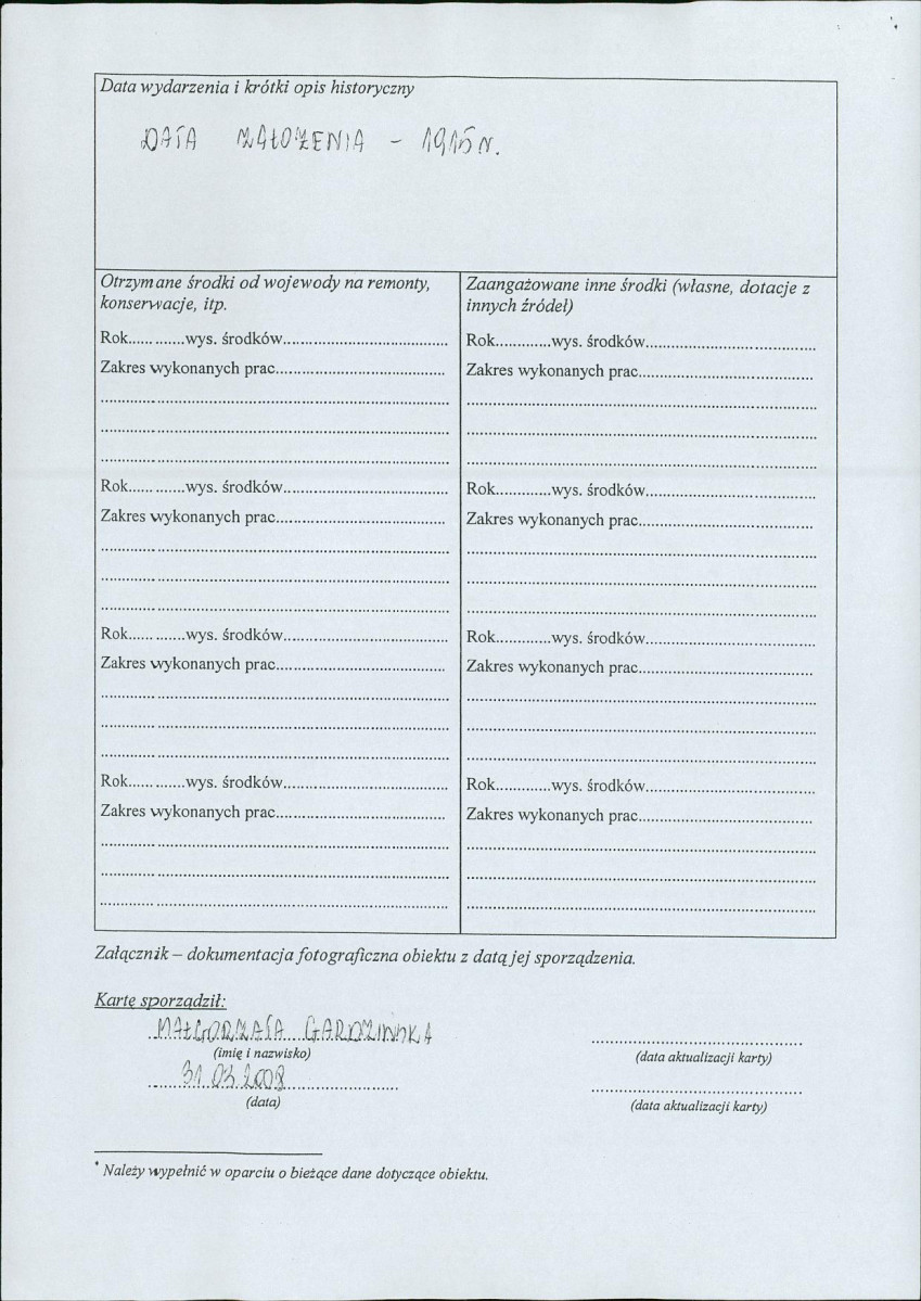 karta ewidencyjna, skan nr 2
