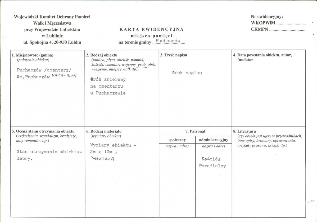 karta ewidencyjna, skan nr 1