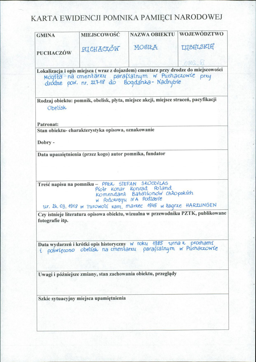 karta ewidencyjna, skan nr 1