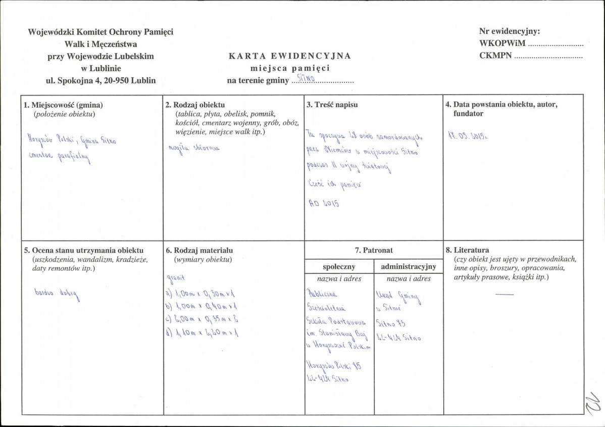 karta ewidencyjna, skan nr 1