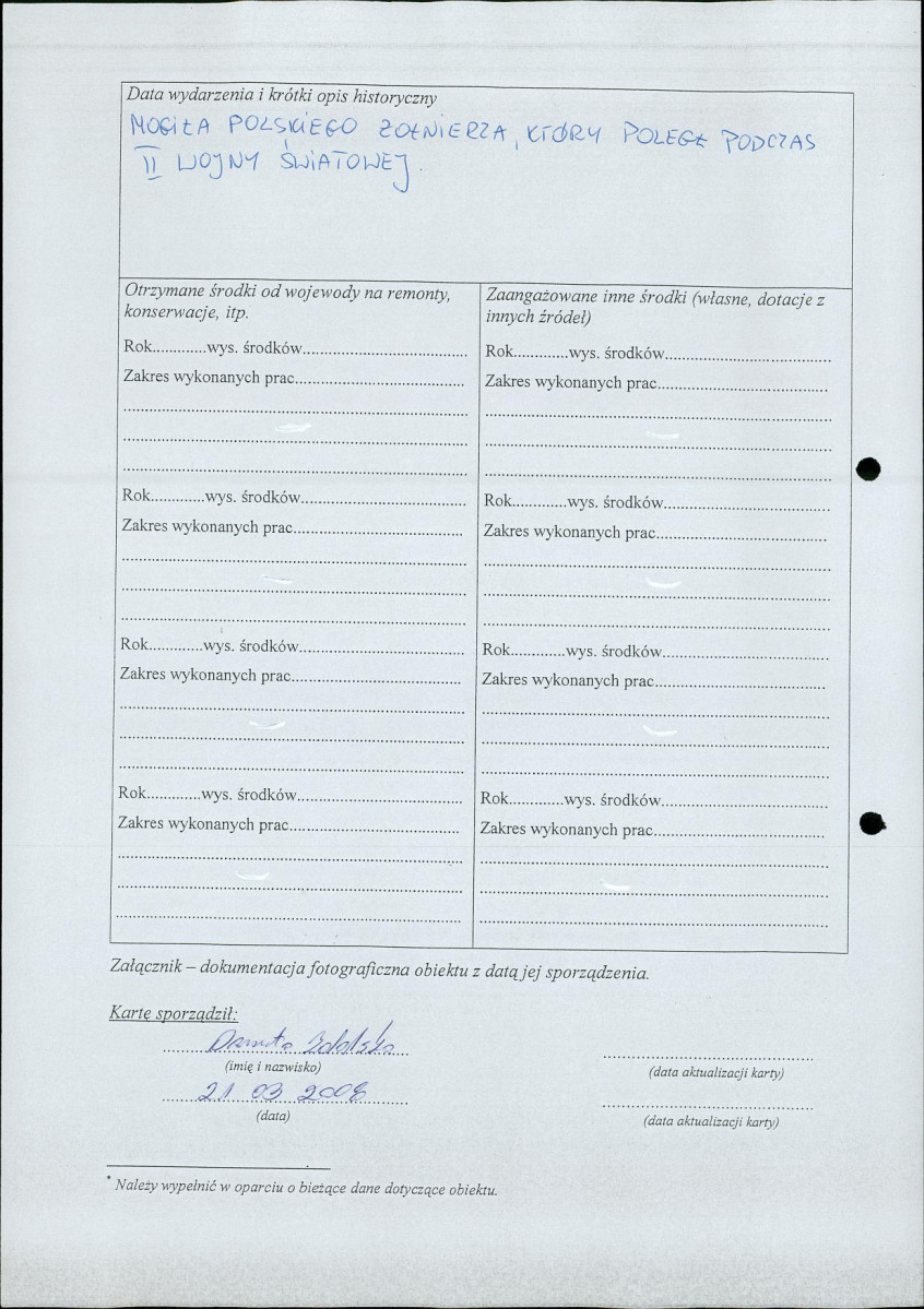 karta ewidencyjna, skan nr 2