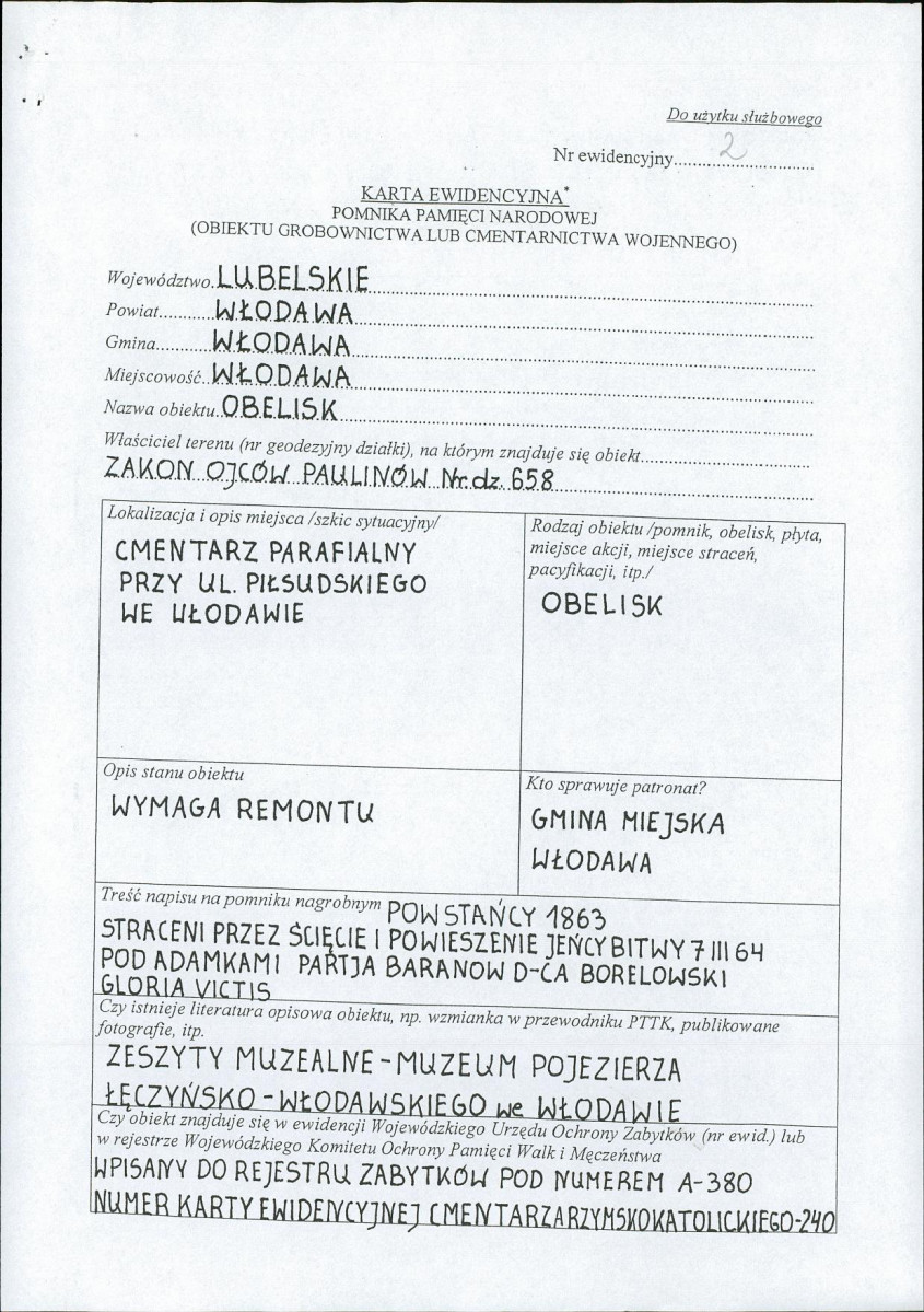 karta ewidencyjna, skan nr 1