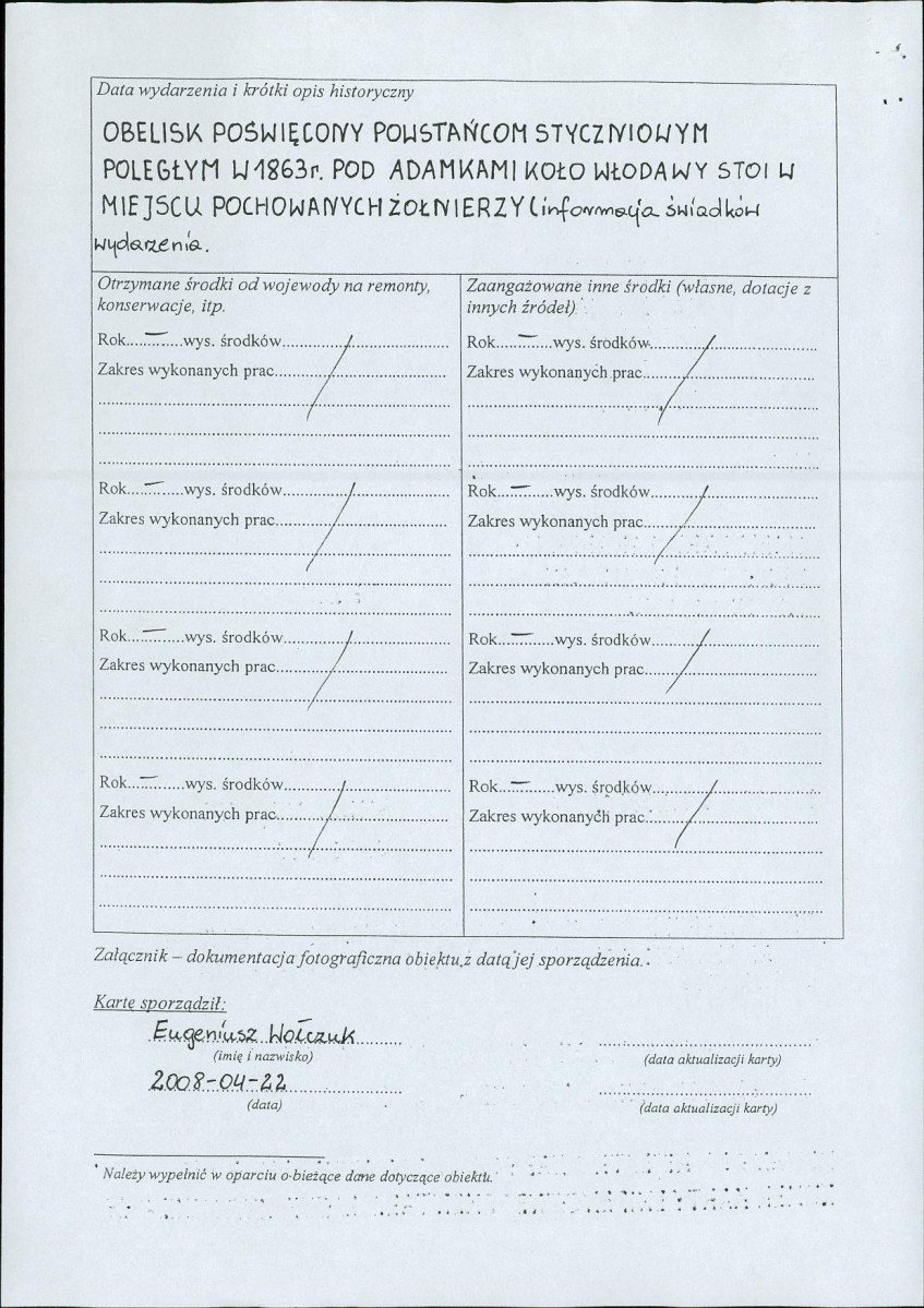 karta ewidencyjna, skan nr 2