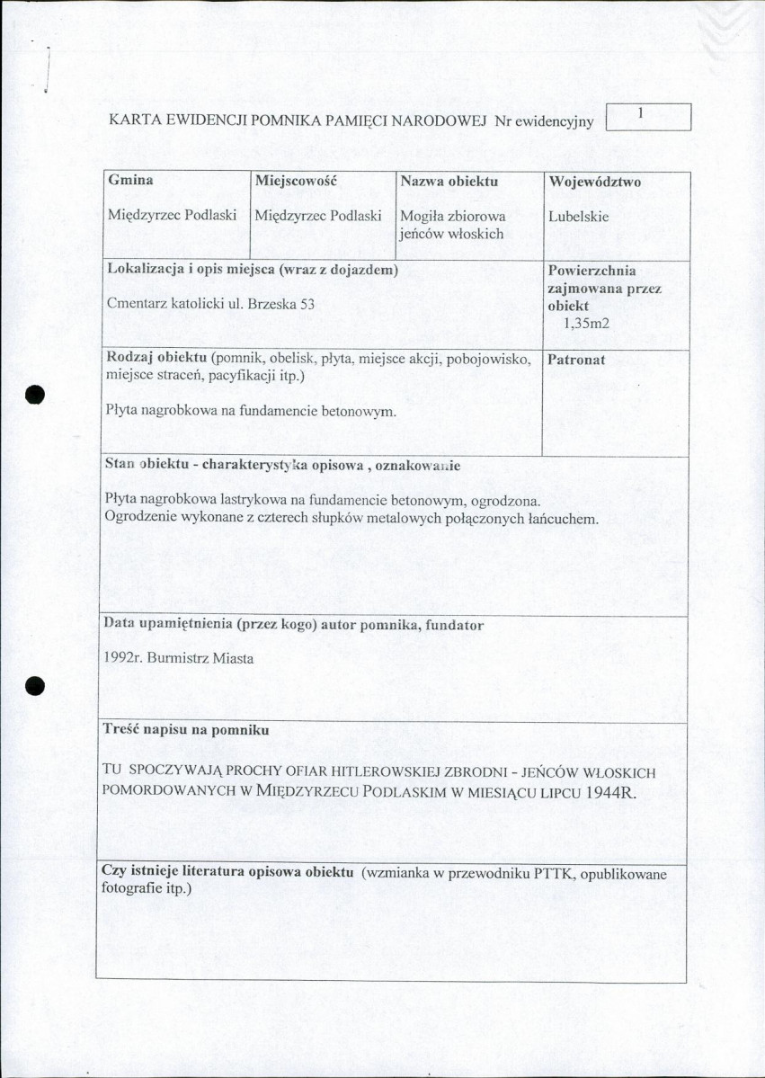 karta ewidencyjna, skan nr 1