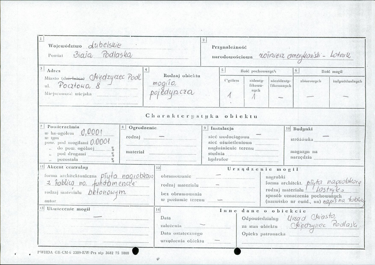 karta ewidencyjna, skan nr 1