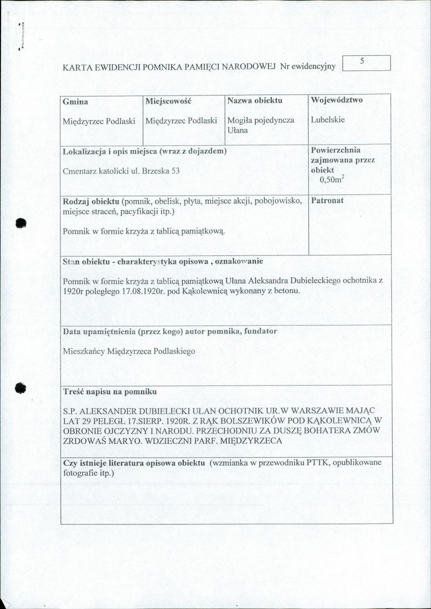 karta ewidencyjna, skan nr 4