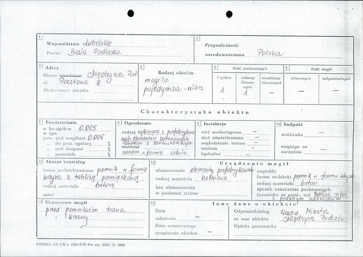 karta ewidencyjna, skan nr 1