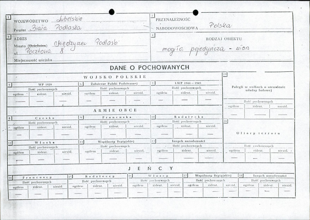 karta ewidencyjna, skan nr 2