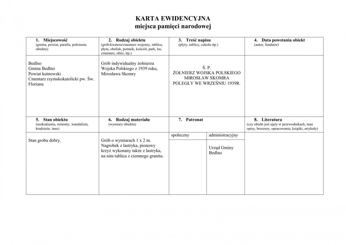 karta ewidencyjna, skan nr 1