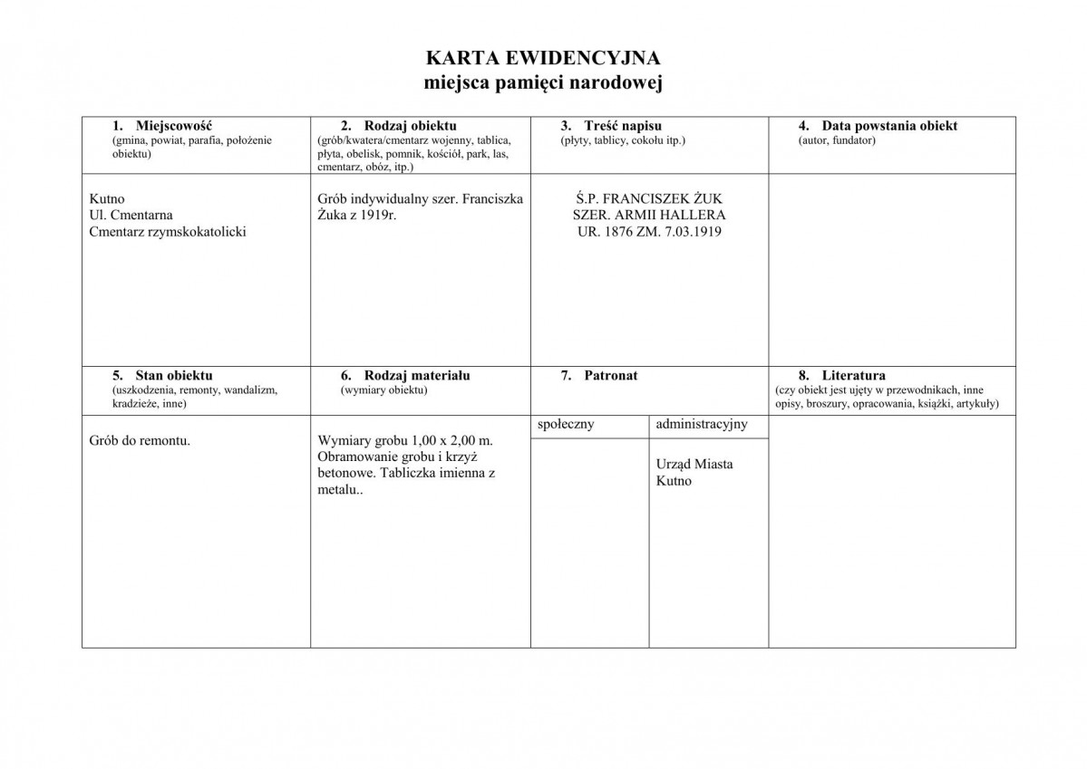 karta ewidencyjna, skan nr 1