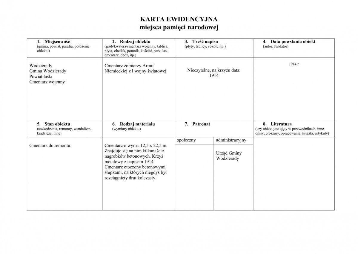 karta ewidencyjna, skan nr 1