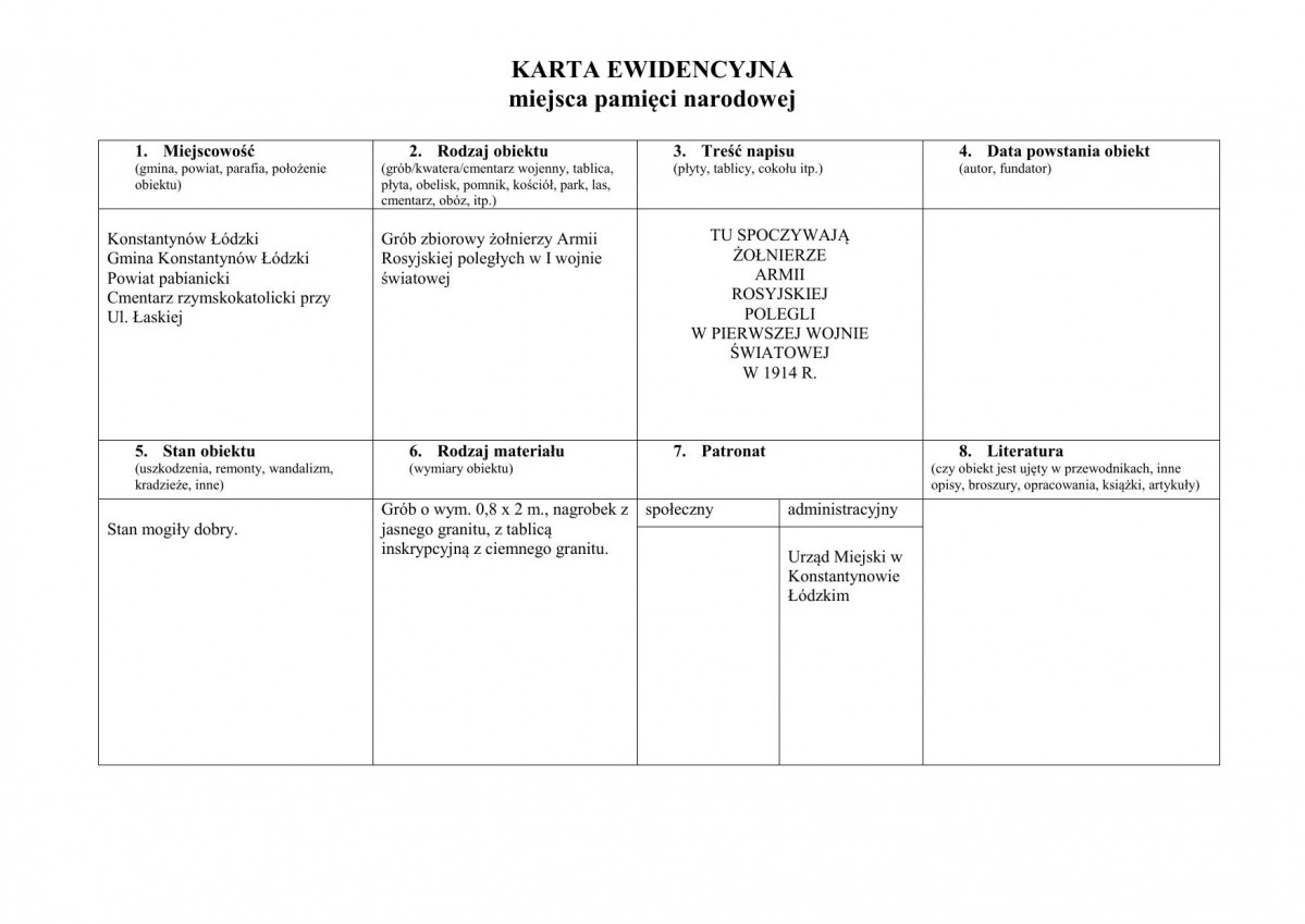 karta ewidencyjna, skan nr 1